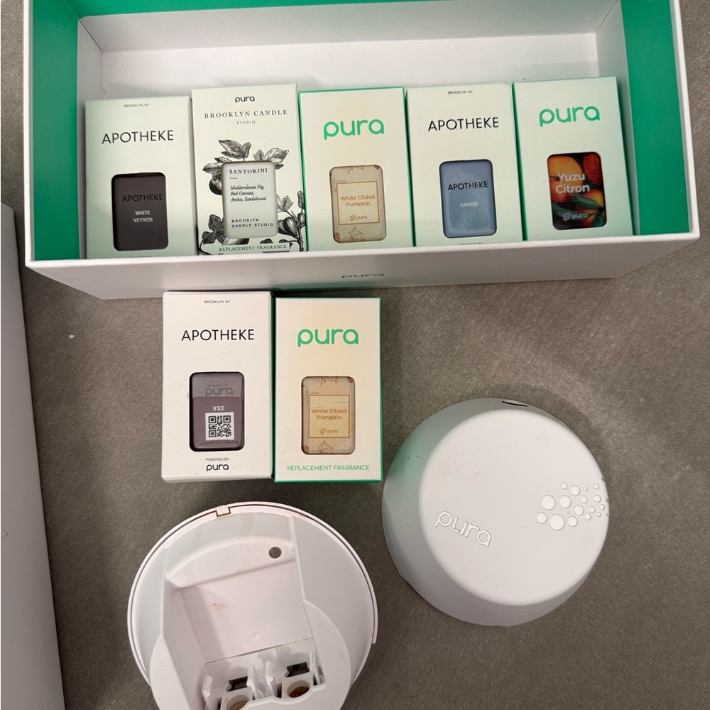 Pura Smart Home Fragrance Diffuser with multiple new scents including Apotheke